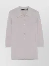 Rotate Birger Christensen Textured Collared Polo Shirt In Gray