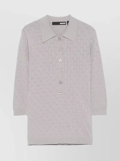 ROTATE BIRGER CHRISTENSEN TEXTURED COLLARED POLO SHIRT