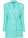 Rotate Birger Christensen Long-sleeved Double-breasted Suit Jacket In Grün