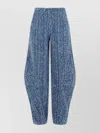 Rotate Birger Christensen Textured Fabric Trousers Featuring Pockets In Blue
