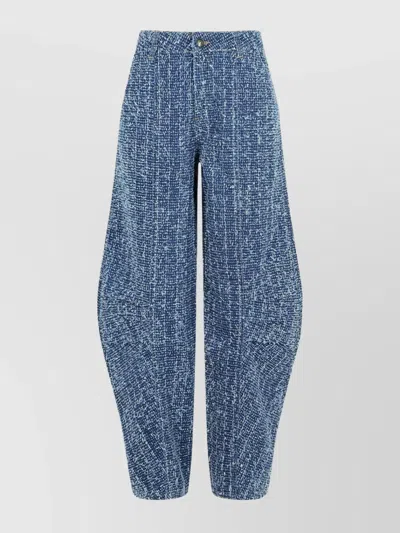 ROTATE BIRGER CHRISTENSEN TEXTURED FABRIC TROUSERS FEATURING POCKETS