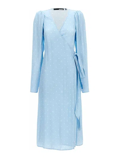 ROTATE BIRGER CHRISTENSEN TEXTURED MIDI WRAP DRESS
