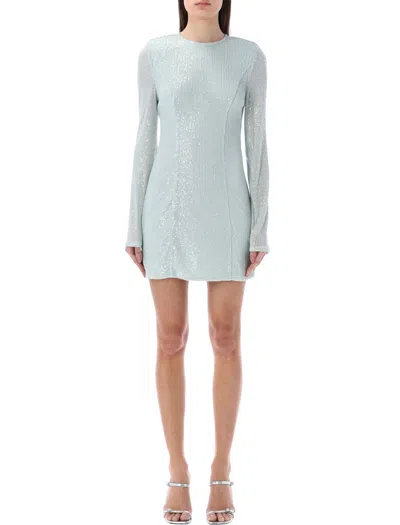 Rotate Birger Christensen Textured Sequins Open Back Dress In 124805