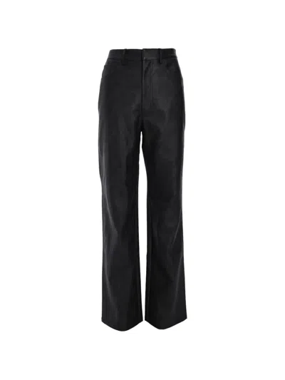 Rotate Birger Christensen Textured Straight Trousers In Black
