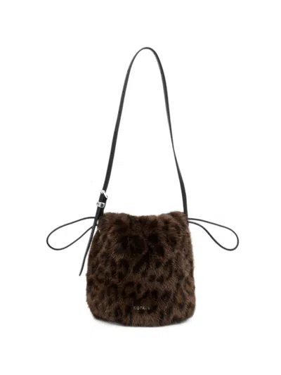 Rotate Birger Christensen The Bon Bon Bag Leo Faux-fur In Brown
