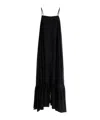 Rotate Birger Christensen Black Wide Maxi Dress In Black
