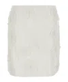 Rotate Birger Christensen Rotate Mini White Skirt With Flowers And Sequins In Fabric In White