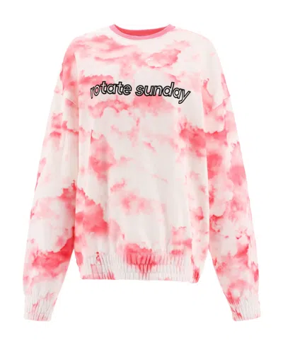 Rotate Birger Christensen Tie-dyed Printed Sweater In Pink