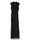 Rotate Birger Christensen Rotate Birgerchristensen Long Polkadot Dress In Black