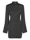 Rotate Birger Christensen Tie-waist Mini Shirt Dress In Black