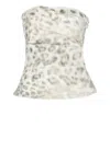 Rotate Birger Christensen Cotton Top With Denim Animal Print