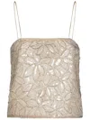 Rotate Birger Christensen Embellished Mini Top In Beige