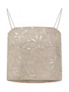 Rotate Birger Christensen Sequins Flowers Top In Silver