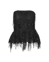 Rotate Birger Christensen Albertina Sequined Strapless Top In Black