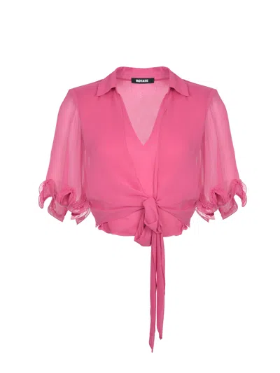 Rotate Birger Christensen Top Rotate In Pink