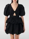 Rotate Birger Christensen Rotate Birgerchristensen Puff Sleeve Bubble Top In Black