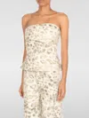 Rotate Birger Christensen Cotton Top With Denim Animal Print