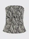Rotate Birger Christensen 'zebra Print' Strapless Top In White