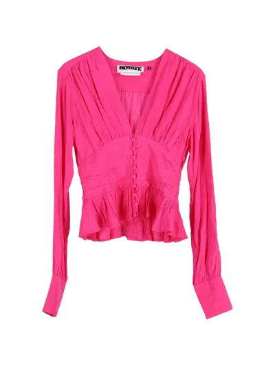 Pre-owned Rotate Birger Christensen Tracy Blouse In Pink
