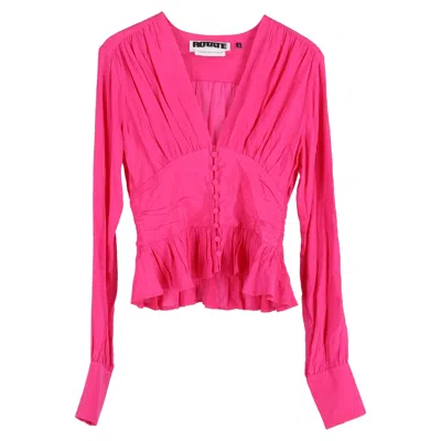 Rotate Birger Christensen Tracy Top In Pink Viscose