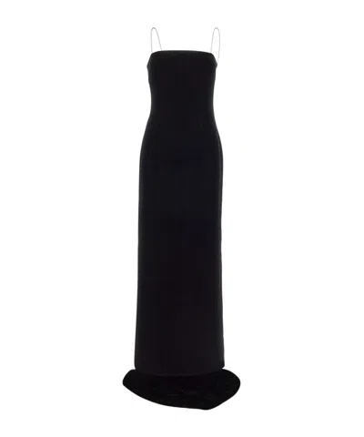 Rotate Birger Christensen Train-detail Dress In Black