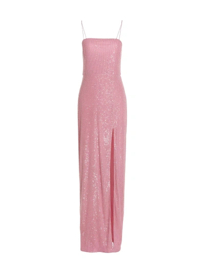 Rotate Birger Christensen Transparent Sequins Dress In Pink