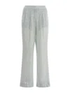 Rotate Birger Christensen Mesh Pant With Sequined Embroidery In Azzurro Chiaro