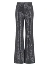 Rotate Birger Christensen Flared Sequin Embellished Jeans With Belt Loops In Black