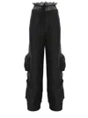 Rotate Birger Christensen Drawstring-waistband Wide-leg Trousers In Black