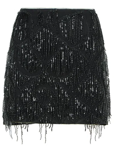 ROTATE BIRGER CHRISTENSEN ROTATE BIRGER CHRISTENSEN 'TULA' BLACK POLYESTER MINISKIRT