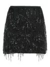 Rotate Birger Christensen Mini Skirt With Abstract Sequin And Bead Embellishments In Black