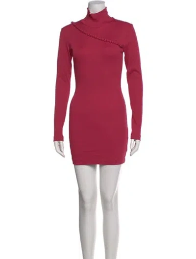 Pre-owned Rotate Birger Christensen Turtleneck Mini Dress In Pink