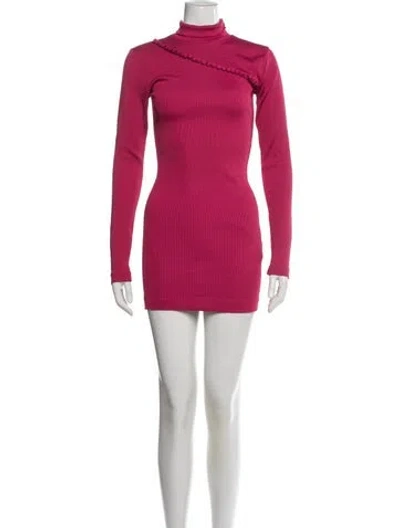 Pre-owned Rotate Birger Christensen Turtleneck Mini Dress W/ Tags In Pink