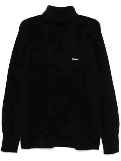 Rotate Birger Christensen Turtleneck Sweater In Black