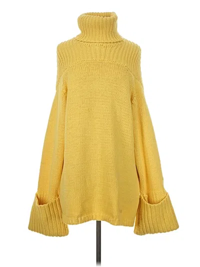 Pre-owned Rotate Birger Christensen Turtleneck Sweater In Yellow