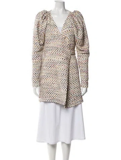 Pre-owned Rotate Birger Christensen Tweed Pattern Evening Jacket In Neutral