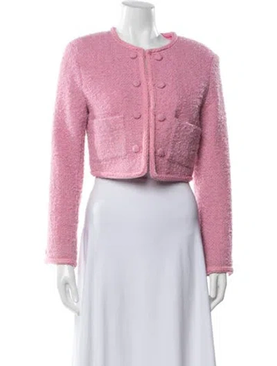 Pre-owned Rotate Birger Christensen Tweed Pattern Jacket In Pink