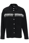 Rotate Birger Christensen Rotate Overshirt With Crystal Fringes In Black