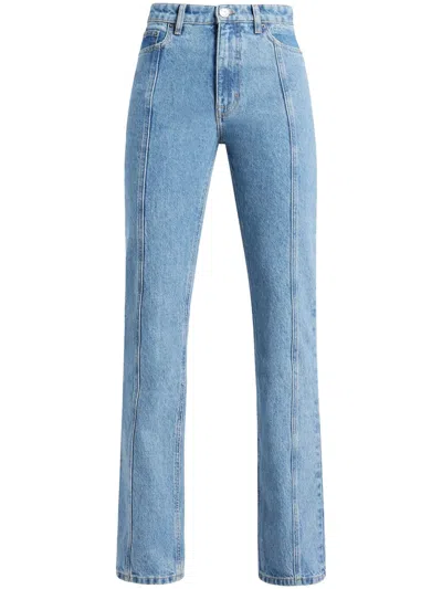 Rotate Birger Christensen Twill Straight-leg Jeans In Blue