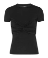 Rotate Birger Christensen Fitted Twisted T-shirt In Black