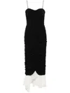 Rotate Birger Christensen Two-layer Midi Dress In Black