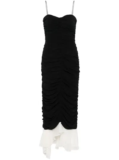 Rotate Birger Christensen Two-layer Midi Dress In Black