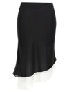Rotate Birger Christensen Layered Asymmetric Hem Skirt In Black