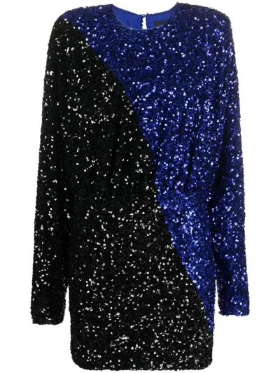 Rotate Birger Christensen Rotate 'billie' Sequined Mini Dress In Blue,black