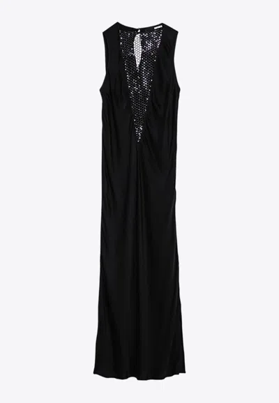 ROTATE BIRGER CHRISTENSEN V-CUT MIDI DRESS