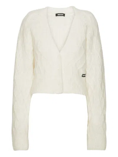 Rotate Birger Christensen V-neck Cardigan In White