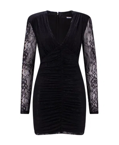 Rotate Birger Christensen V-neck Dress In Black
