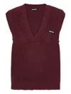 Rotate Birger Christensen V-neck Knitted Vest In Red