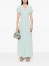 Rotate Birger Christensen Maxikleid Mit V-ausschnitt In Blau