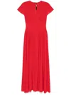 Rotate Birger Christensen Rotate Maxi V Neck Gown In Red